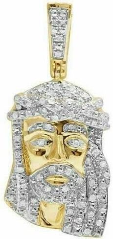 Men's 4.00 Carat Round Shape Real Moissanite Jesus Face Pendant 925 Sterling Silver in Saudi Arabia