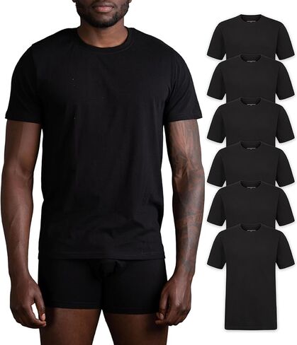 Skechers Men's Classic Fit Neck Undershirt ، Tag Free Thirts ، Camisetas خفيفة الوزن ، حزمة 6 رطوبة in Saudi Arabia