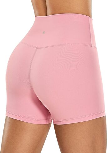 CRZ YOGA Women's Naked Feeling Biker Shorts 4 Inches - High Waist Workout Gym Running Yoga Spandex Shorts Lunar Rock Medium in Saudi Arabia