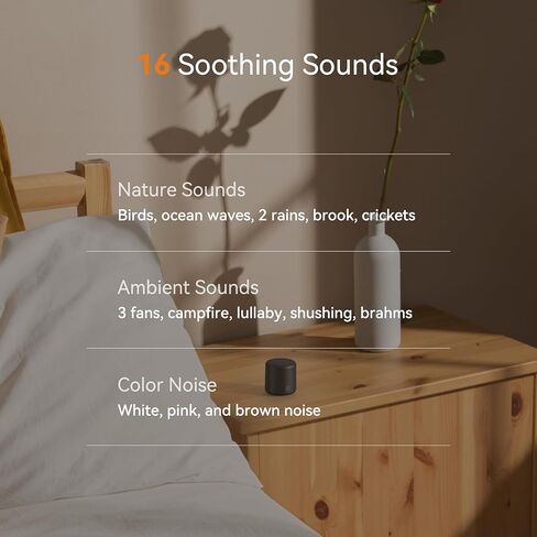 Dreamegg White Noise Sound Machine - Portable Sound Machine for Baby Adults, Travel Sound Machine for Sleep, 16 Nature Sound, Timer, White Noise Machine for Sleeping Office Privacy Home Gift in Saudi Arabia
