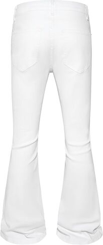 Men's Stretch Slim Fit Bell Bottom Denim Disco Pants Flared Jeans-31 Inseam in Saudi Arabia