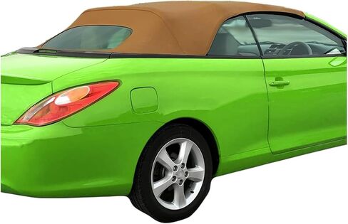 Hecasa Convertible Top Soft Top متوافق مع 2004-2009 Toyota Solara w/نافذة زجاجية ساخنة ، بني كابريو بديل بديل للصف الإبحار فينيل+ in Saudi Arabia