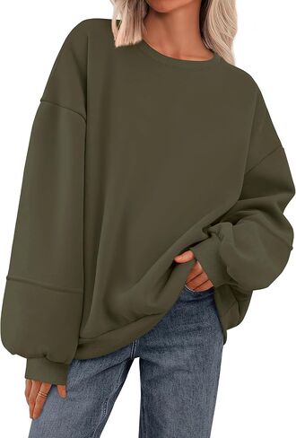PRETTYGARDEN Oversized Sweatshirt for Women Fall Long Sleeve Crewneck Fleece Loose Fit Casual Pullover Tops Fashion Clothing in Saudi Arabia