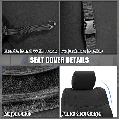 SAPUBK Custom-Fit Front Seat Covers Replace for 2013-2018 Dodge Ram and 2019-2021 Classic Ram 1500 2500 Crew Cab, Premium Neoprene with Composite Soft Foam Lining Breathable Seat Cover Cushion in Saudi Arabia