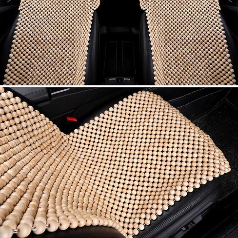 أغطية مقعد السيارة بالخرز للسيارات ، وغطاء مقعد حبة التبريد للشاحنات وسيارات الدفع الرباعي - وسادة تبريد المقعد التلقائي ، والخرز الطبيعي للتنفس - واقي العرق للصيف ، الأحمر الداكن in Kuwait