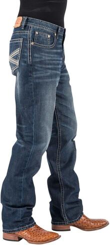 Stetson Men's 1520 Standard Fit Straight Jeans Blue 38W x 34L in Saudi Arabia