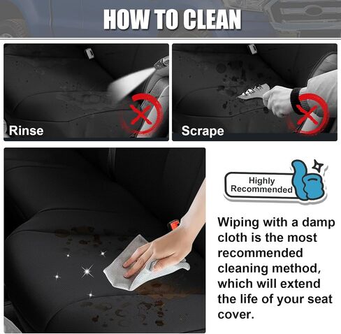 SAPUBK Custom-Fit Front Seat Covers Replace for 2013-2018 Dodge Ram and 2019-2021 Classic Ram 1500 2500 Crew Cab, Premium Neoprene with Composite Soft Foam Lining Breathable Seat Cover Cushion in Saudi Arabia