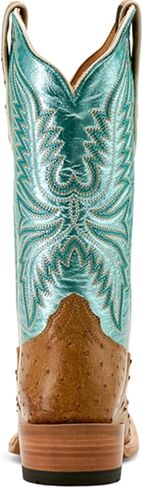 ARIAT Women's Futurity Revival Exotic Ostrich Western Boot Square Toe - 10058162 10 M US Tan in Saudi Arabia