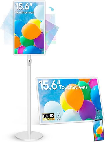 شاشة عرض إعلانية متعددة اللمس مقاس 15.6 بوصة مع حامل معدني قابل للتعديل وشاشة LCD تجارية تعمل بنظام Android 11 مع تشغيل تلقائي، ونسخ شاشة لاسلكي، 4+64 جيجابايت in Kuwait