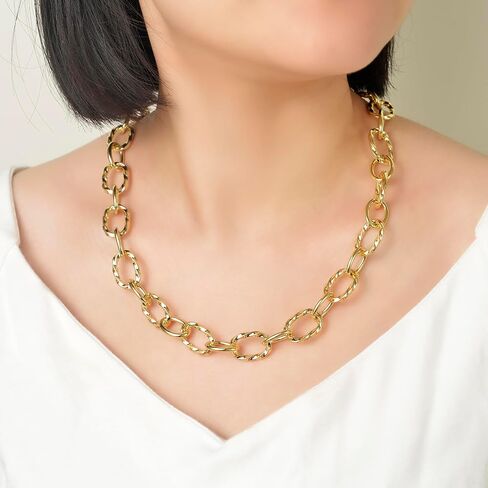 UNY JEWEL Luxury Fusion Twisted Cable Link Chain Necklace Designer Statement Women Jewelry Timeless Elegance Super Shinny in Saudi Arabia