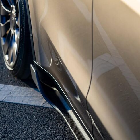 Side Skirts Compatible with Tesla Model Y 2020-2024, Rocker Panel Guard Splitter Lip Body Kit, Replacement Accessories for Tesla (Carbon Fiber Look) in Saudi Arabia