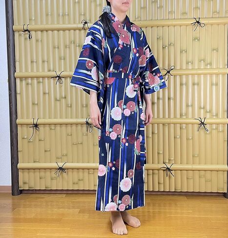 Momoten] المرأة Yukata Kimono اليابانية رداء طويل/لباس القطن in Kuwait