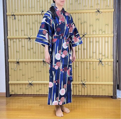 Momoten] المرأة Yukata Kimono اليابانية رداء طويل/لباس القطن in Kuwait