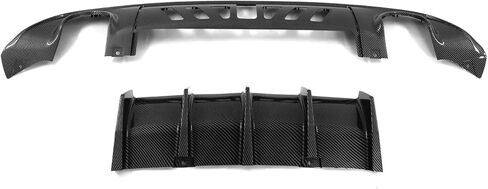 FREEMOTOR802 Compatible With 2015-2023 Dodge Charger Rear Bumper Diffuser, IKON V2 Style Matte Black 2PCS Rear Bumper Diffuser Lip Shark Fins - PP in Kuwait