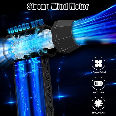 Compressed Air Duster with Vacuum kit, 150000RPM Electric Air Duster, 4-Gear Jet Dry Blower, Rechargeable High-Speed Air Blower for PC, Car, Figures, Ornaments and Home Cleaning Gray in Saudi Arabia