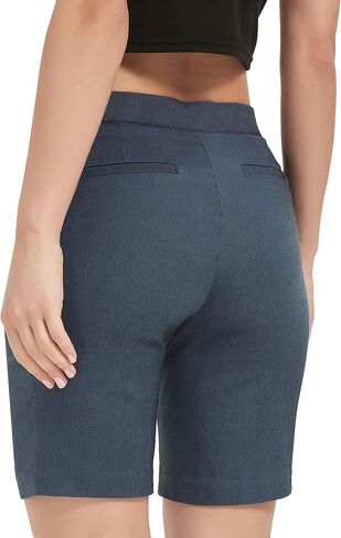 شورت جولف للسيدات، شورت برمودا كاجوال أنيق قابل للتمدد مقاس 9 بوصات مع جيوب بطول الركبة، شورت للمشي لمسافات طويلة in Saudi Arabia
