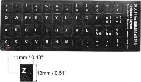PATIKIL Italian Keyboard Layout Stickers, 4 Pack Universal Keyboard Replacement Cover for Notebook Desktop Computer Keyboards, White Background Black Lettering in Saudi Arabia