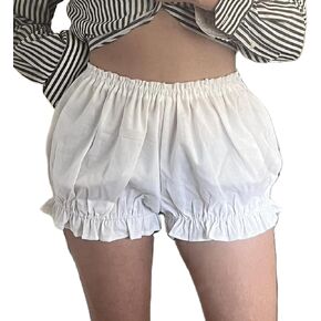 KMBANGI Women Smocked Bloomers Y2k Gingham Plaid Cute Ruffle Shorts Elastic Low Waist Sexy Micro Pajama Bottoms in Kuwait