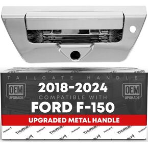 Tailgate Handle Latch Replacement, Upgraded Metal - Compatible with 2018-2024 Ford F-150 (Manual Type) - Exterior Tailgate Assembly, All Chrome w/ Keyhole, Camera Hole - OEM JL3Z-9943400-EB-ACHMT in Saudi Arabia