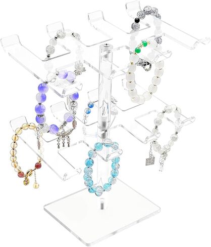 Acrylic Bracelet Holder Stand 2 Tier, Holds Lots of Bracelets, Easy to Access, Great Gift for Women in Kuwait