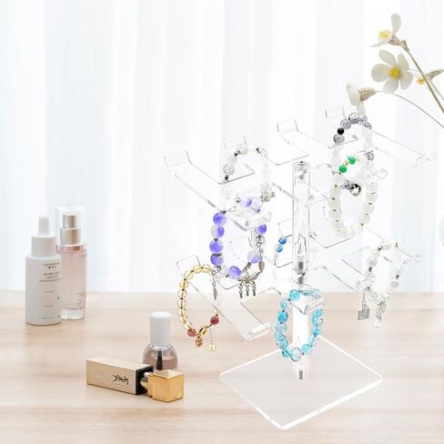 Acrylic Bracelet Holder Stand 2 Tier, Holds Lots of Bracelets, Easy to Access, Great Gift for Women in Kuwait