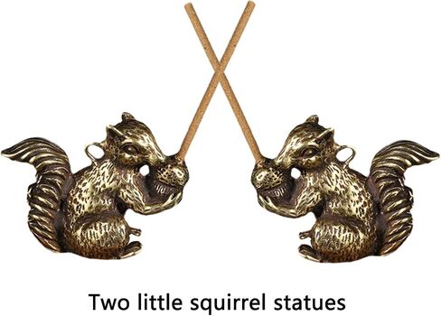 2pcs Brass Squirrel Figurines 1.6x1.2x0.6in Small Incense Holder Brass Animals Decor Antique Bronze Statue Ornament Desk Decoration Keychains in Saudi Arabia