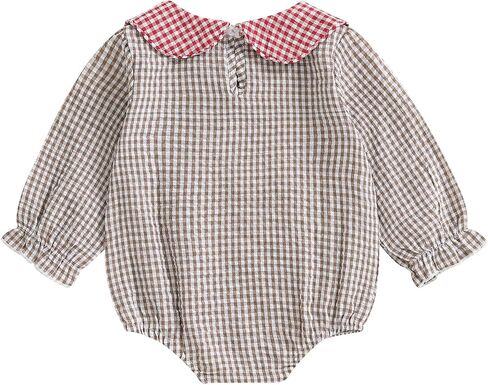 Newborn Baby Girl Halloween Bodysuit Puff Sleeve Doll Collar Outfit Pumpkin Bubble Romper Infant Fall Clothes in Kuwait