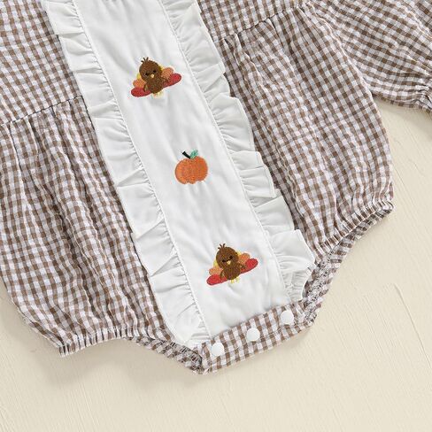 Newborn Baby Girl Halloween Bodysuit Puff Sleeve Doll Collar Outfit Pumpkin Bubble Romper Infant Fall Clothes in Kuwait