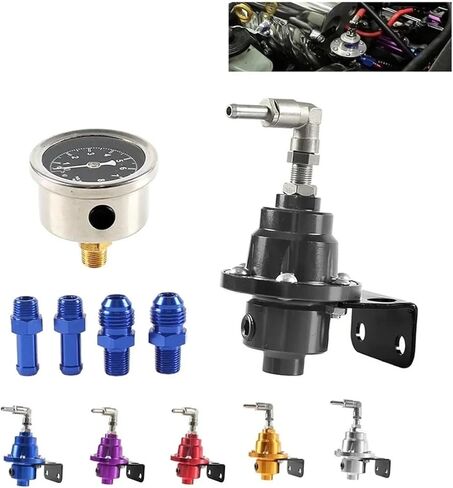 منظم ضغط الوقود القابل للتعديل من الألومنيوم مع مجموعة المقياس مركبة إعادة شحان الوقود الفائق تنظيم الصمام (الأزرق) in Kuwait