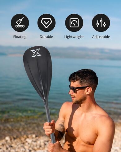 SUP Paddle - Premium Quality 3&4-Piece Adjustable Aluminum SUP Paddle with Glass Fiber Blade - Perfect for Surfing, Floating, and Water Sports Enjoyment in Saudi Arabia