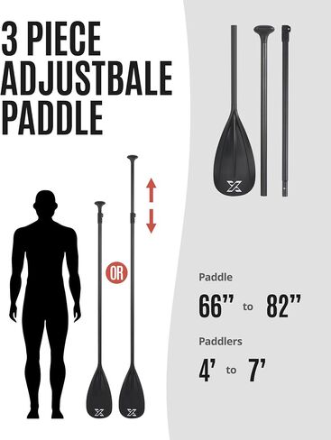 SUP Paddle - Premium Quality 3&4-Piece Adjustable Aluminum SUP Paddle with Glass Fiber Blade - Perfect for Surfing, Floating, and Water Sports Enjoyment in Saudi Arabia