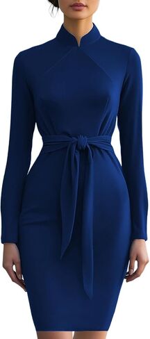 SperLucky Women's Elegant Bodycon Dresses Formal Office Sheath Dresses in Saudi Arabia