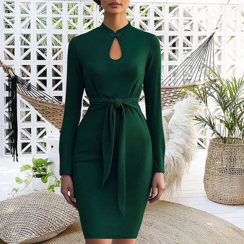 SperLucky Women's Elegant Bodycon Dresses Formal Office Sheath Dresses in Saudi Arabia