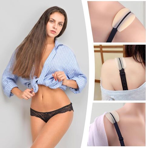Gatuida 6pcs Bra Strap Pads Mini Soft Silicone Shoulder Pads, Invisible Non-Slip Bra Strap Cushions Holders for Women in Saudi Arabia