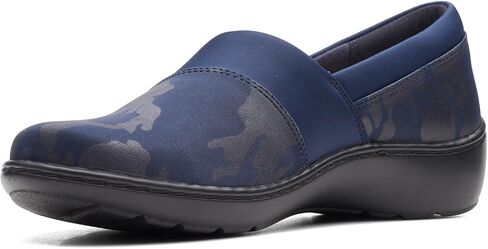 حذاء نسائي من Clarks Cora Heather Loafer مصنوع من نسيج كومبي أسود in Saudi Arabia