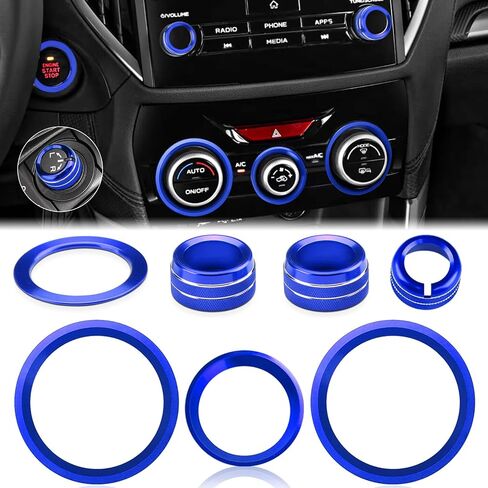 غطاء مقبض راديو Auovo لإكسسوارات Subaru Crosstrek 2018-2023 / Impreza 2017-2023 / Forester 2019-2024 AC مقبض AC Ring Air Conference Switch Switch Trim 7pcs (Sun Orange ، B) in Saudi Arabia