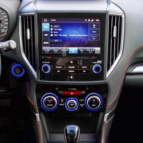 غطاء مقبض راديو Auovo لإكسسوارات Subaru Crosstrek 2018-2023 / Impreza 2017-2023 / Forester 2019-2024 AC مقبض AC Ring Air Conference Switch Switch Trim 7pcs (Sun Orange ، B) in Saudi Arabia