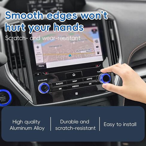 غطاء مقبض راديو Auovo لإكسسوارات Subaru Crosstrek 2018-2023 / Impreza 2017-2023 / Forester 2019-2024 AC مقبض AC Ring Air Conference Switch Switch Trim 7pcs (Sun Orange ، B) in Saudi Arabia