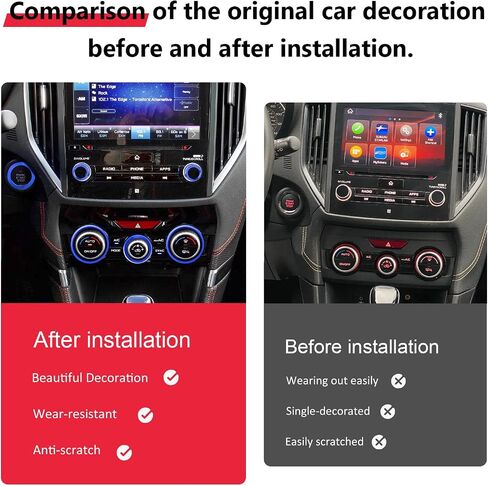 غطاء مقبض راديو Auovo لإكسسوارات Subaru Crosstrek 2018-2023 / Impreza 2017-2023 / Forester 2019-2024 AC مقبض AC Ring Air Conference Switch Switch Trim 7pcs (Sun Orange ، B) in Saudi Arabia
