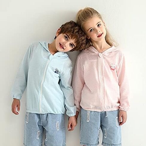 Toddler Sun UV Protection Cartoon Hoodie Kids Sunscreen Lightweight Jacket Outwear For Summer in Saudi Arabia
