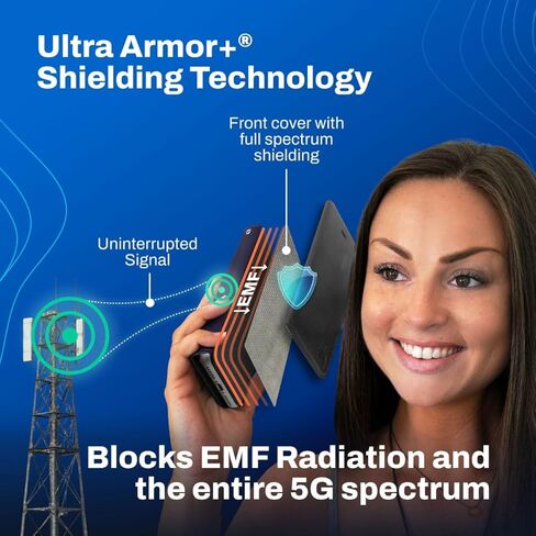 DefenderShield EMF Protection & 5G Anti Radiation iPhone 14 SlimFlip Case - RFID Blocking EMF Shield Slim Wallet Case Black in Saudi Arabia