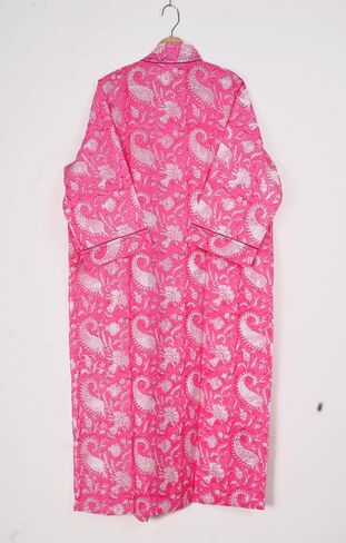Cotton Hand Block Print Womens Bathrobes| Lightweight Bathrobes| Women Sleepwear Robes| Kimono Robe| Dressing Gown in Saudi Arabia