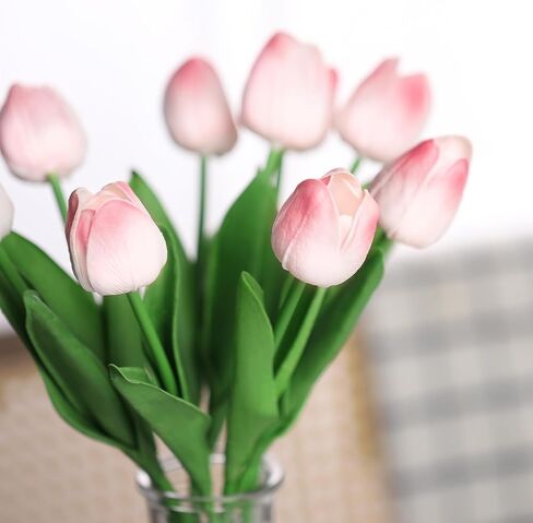 30 Pcs Multicolor Tulips Artificial Flowers for Decoration, Real Touch PU Fake Tulips Flowers Arrangement Faux Artificial Plants Indoor for Home Decor Wedding Valentine's Day Spring Easter Decorations in Saudi Arabia