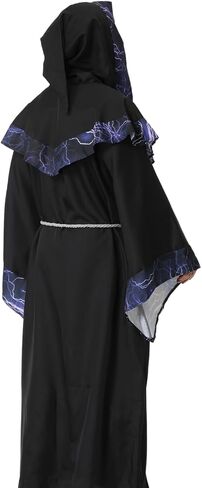 زي معالج Men Men مع غطاء محرك السيارة ، رداء الساحر الداكن للبالغين في العصور الوسطى ، زي هالوين في العصور الوسطى ، in Saudi Arabia