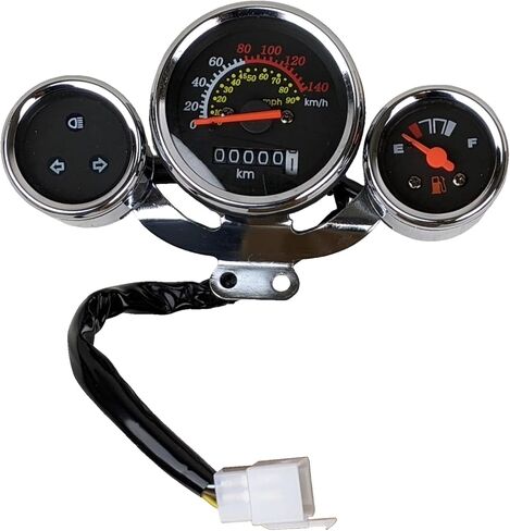 RedCap Motorcycle Gauge Cluster Speedometer Odometer Fuel Temp Indicator for 50cc 125cc 150cc Chinese Scooter Moped GY6 Taotao Jonway Roketa Sunl Baja JCL Tank Kazuma Znen QMB139 Dashboard Panel in Saudi Arabia