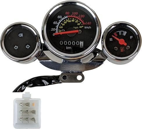 RedCap Motorcycle Gauge Cluster Speedometer Odometer Fuel Temp Indicator for 50cc 125cc 150cc Chinese Scooter Moped GY6 Taotao Jonway Roketa Sunl Baja JCL Tank Kazuma Znen QMB139 Dashboard Panel in Saudi Arabia