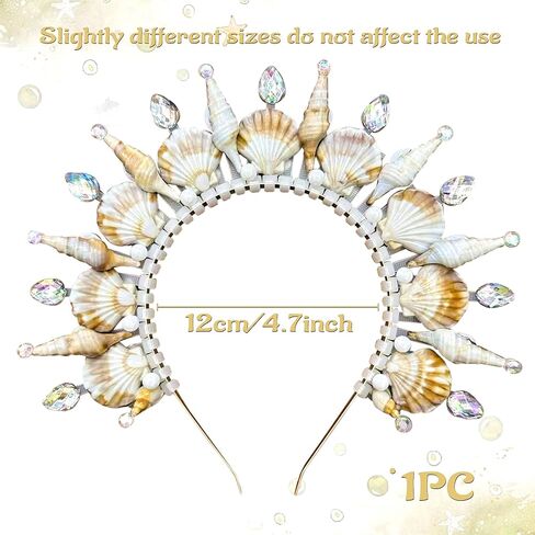 Jevenis Mermaid Crown Trough Seashell Crown صفارة الإنذار زي النساء لعلاج صفارات الإنذار حورية البحر آلهة Cosplay Renaissance in Saudi Arabia