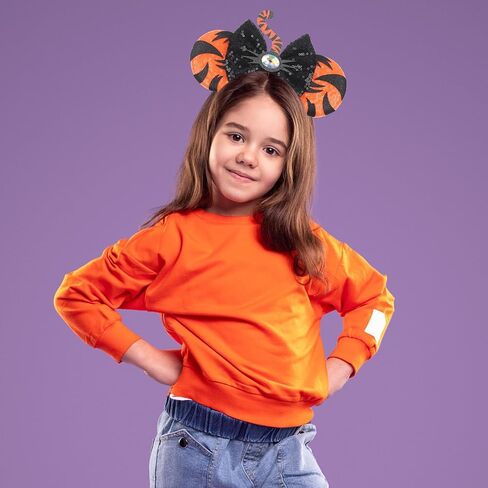 1PK Dog Mouse Ears عصابة رأس للنساء في مخملية الشعر القوس القوس للمستخدمين اللطيفات - متسللة الترتر أشرطة الشعر مع إكسسوارات Essencial كبيرة للماوس للرحلة (الأذنين الصفراء) in Kuwait
