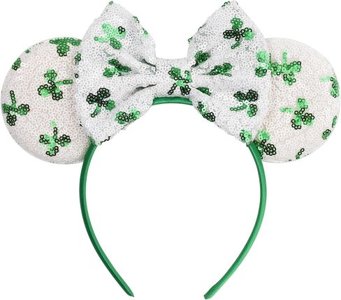1PK Dog Mouse Ears عصابة رأس للنساء في مخملية الشعر القوس القوس للمستخدمين اللطيفات - متسللة الترتر أشرطة الشعر مع إكسسوارات Essencial كبيرة للماوس للرحلة (الأذنين الصفراء) in Kuwait