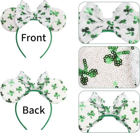 1PK Dog Mouse Ears عصابة رأس للنساء في مخملية الشعر القوس القوس للمستخدمين اللطيفات - متسللة الترتر أشرطة الشعر مع إكسسوارات Essencial كبيرة للماوس للرحلة (الأذنين الصفراء) in Kuwait